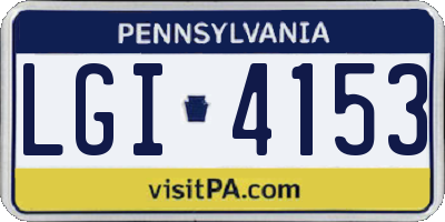 PA license plate LGI4153