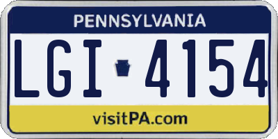 PA license plate LGI4154
