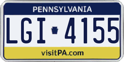 PA license plate LGI4155