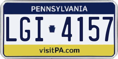 PA license plate LGI4157