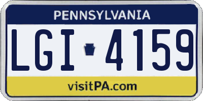 PA license plate LGI4159
