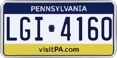 PA license plate LGI4160
