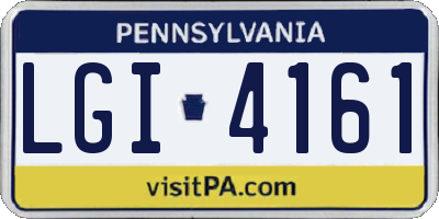 PA license plate LGI4161