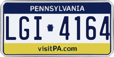 PA license plate LGI4164