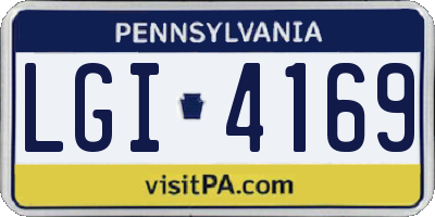 PA license plate LGI4169