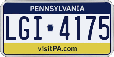 PA license plate LGI4175