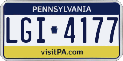 PA license plate LGI4177