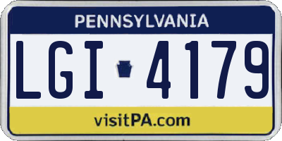 PA license plate LGI4179