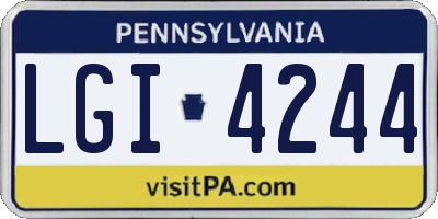 PA license plate LGI4244