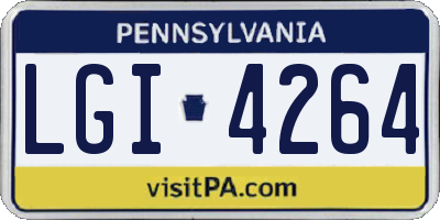 PA license plate LGI4264