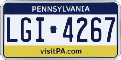 PA license plate LGI4267