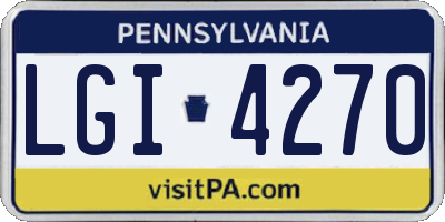 PA license plate LGI4270