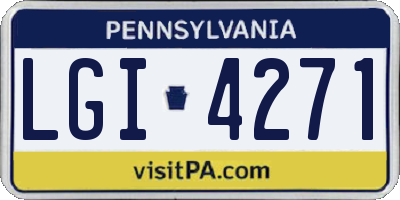 PA license plate LGI4271