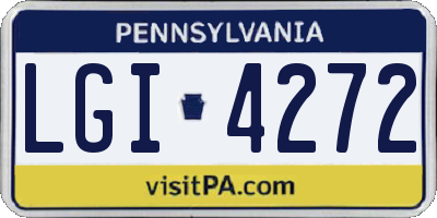 PA license plate LGI4272