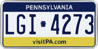 PA license plate LGI4273