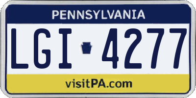 PA license plate LGI4277