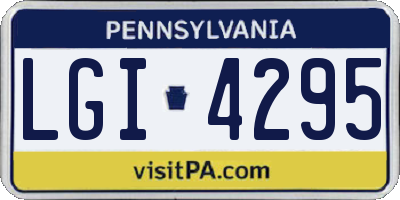PA license plate LGI4295