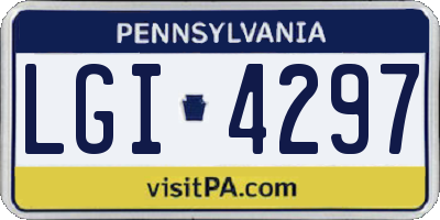PA license plate LGI4297