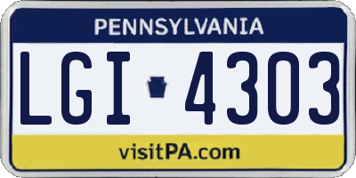 PA license plate LGI4303