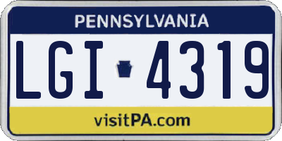 PA license plate LGI4319