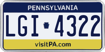PA license plate LGI4322