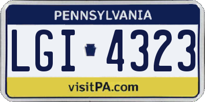 PA license plate LGI4323