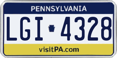 PA license plate LGI4328