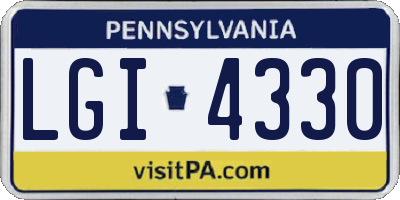 PA license plate LGI4330