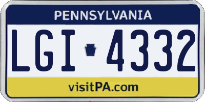 PA license plate LGI4332