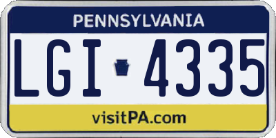 PA license plate LGI4335