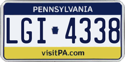 PA license plate LGI4338