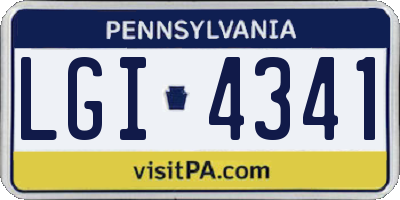 PA license plate LGI4341
