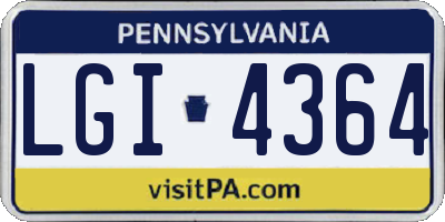 PA license plate LGI4364
