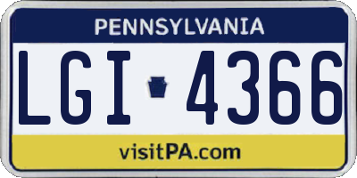 PA license plate LGI4366