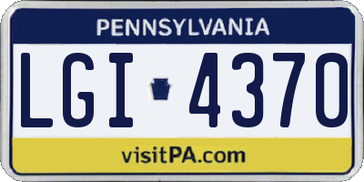 PA license plate LGI4370
