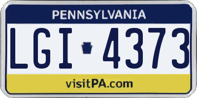 PA license plate LGI4373