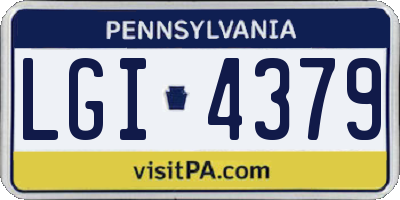 PA license plate LGI4379