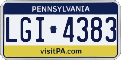 PA license plate LGI4383