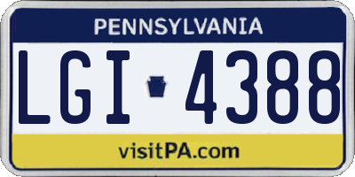 PA license plate LGI4388