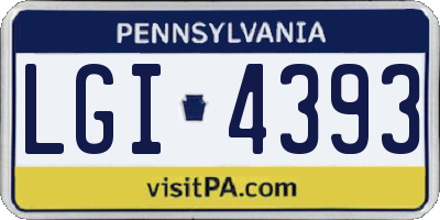 PA license plate LGI4393