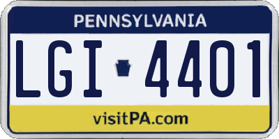 PA license plate LGI4401
