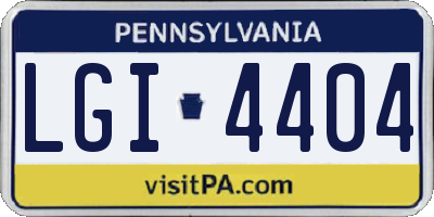 PA license plate LGI4404