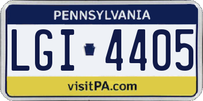 PA license plate LGI4405