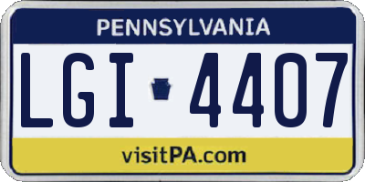 PA license plate LGI4407