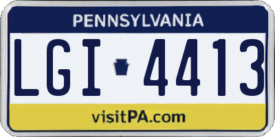 PA license plate LGI4413