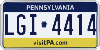 PA license plate LGI4414