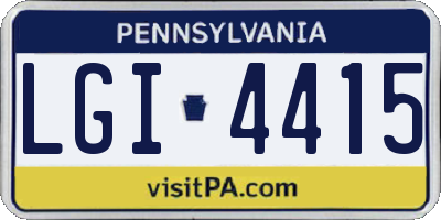 PA license plate LGI4415