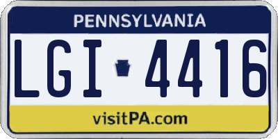 PA license plate LGI4416