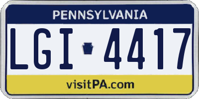 PA license plate LGI4417
