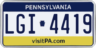 PA license plate LGI4419